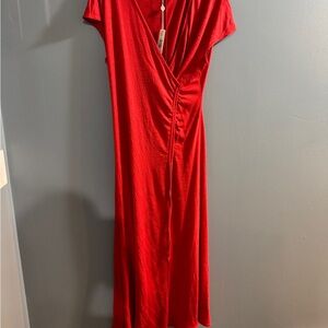 Elegant Red Wrap Dress